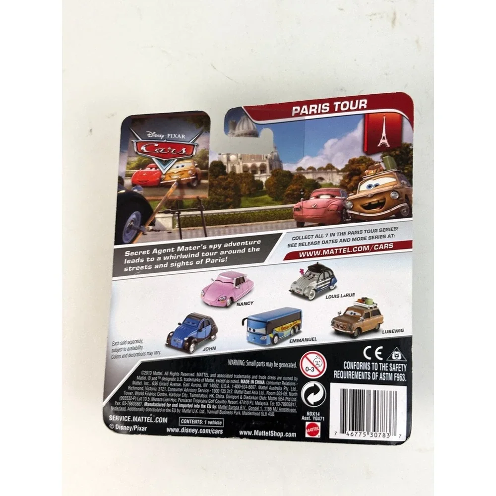 Disney Pixar Cars Lubewig Paris Tour Mattel 1 55 Diecast New Sealed